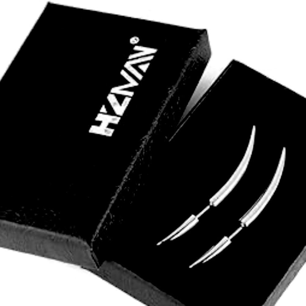 HZMAN Stainless Steel Spike Stud Earrings snake fang